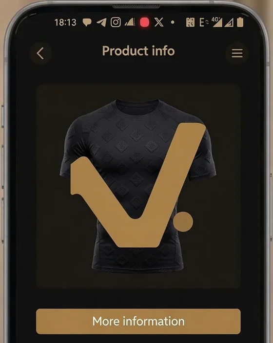 The Veritti app showing a verified item.